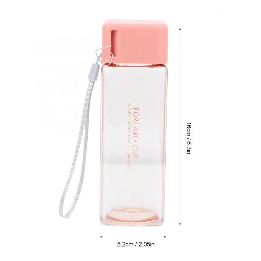 300 мл квадратная прозрачная пластиковая бутылка для воды портативная уличная