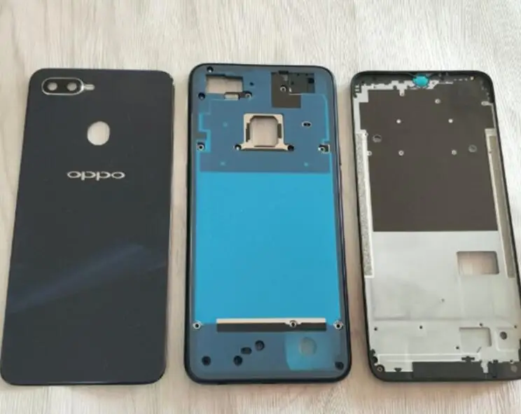 Высокое качество для oppo a7x/F9 задняя крышка+ передняя рамка+ средняя рамка с пуговицами и стекло со шлейфом, две sim карты запасной отсек