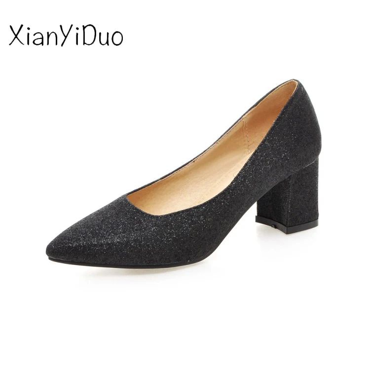 Xianyiduo/2018 весенне осенняя женская обувь пикантные туфли лодочки с острым носком на