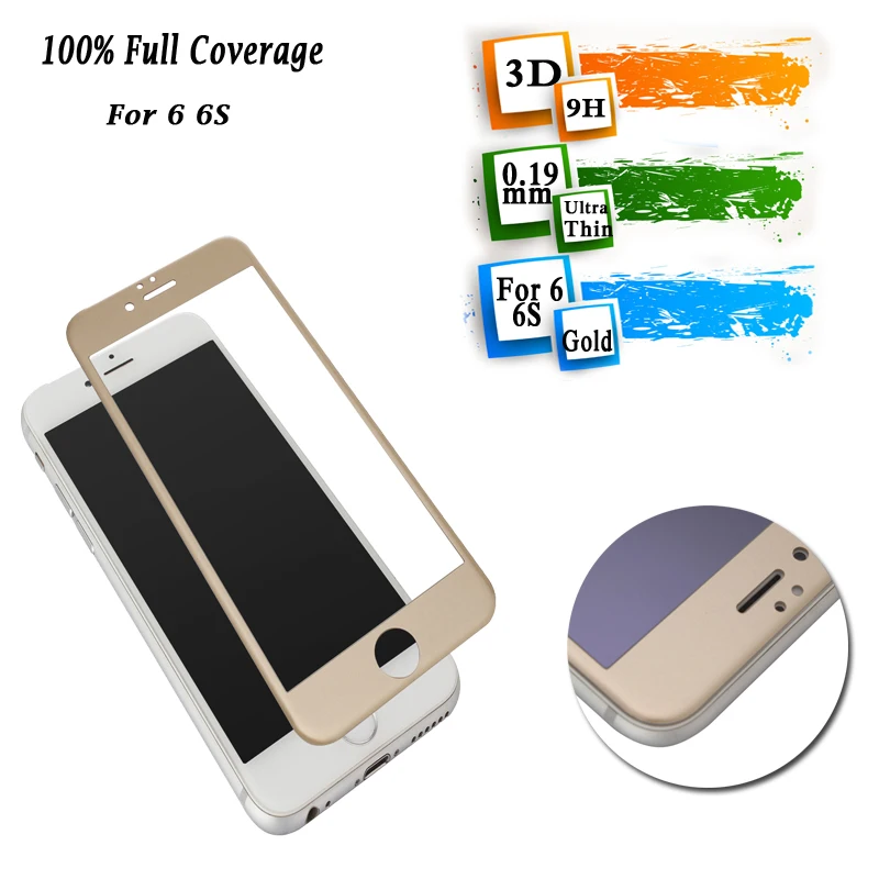 Ультра Тонкий 0.19 мм Полный Охват Закаленное Стекло Экран Протектор 3D 9 9н