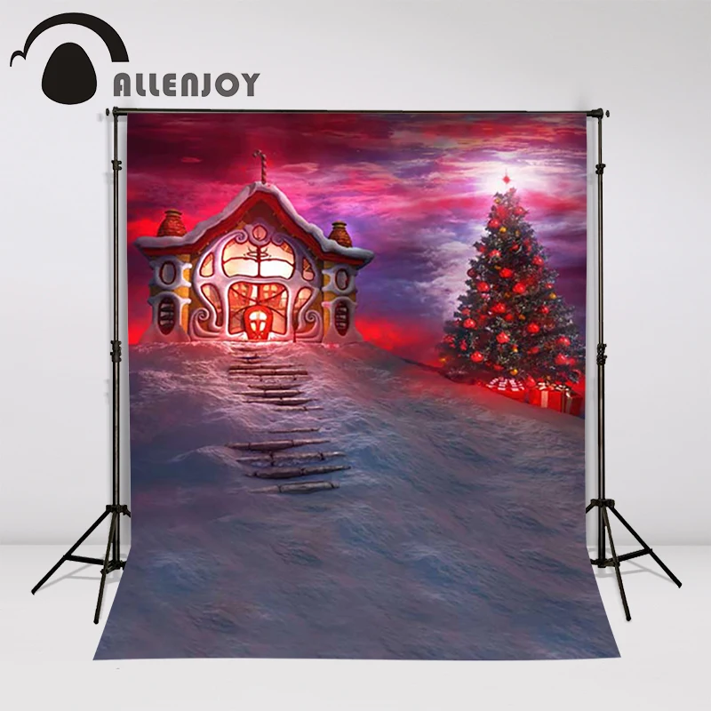 Allenjoy фотостудия красное небо Рождественский Снежный дом Рождественская елка