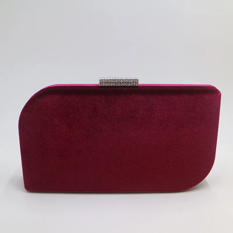 Velvet-Wine Red Королевский Соловей жесткий клатч шелковый атлас/бархат темно-зеленые вечерние сумки для женщин для вечеринки выпускного вечера и подходящая обувь и платье - Цвет: Velvet-Wine Red