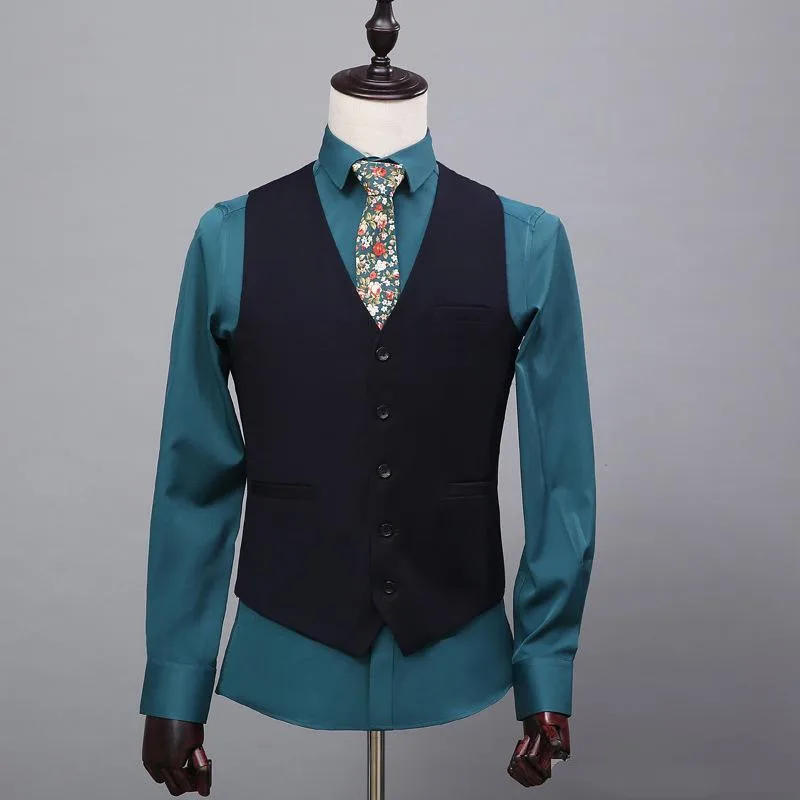 Мужской костюм из трех предметов приталенный формальный смокинг с отложным