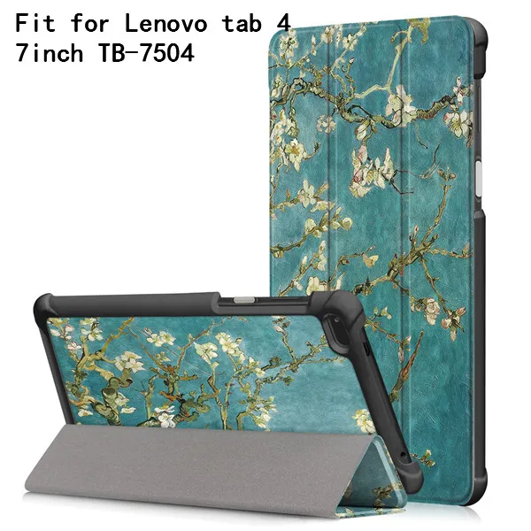 Чехол с рисунком для Lenovo Tab4 Tab 4 7 дюймов TB 10. 0 ТБ 7504X (7504) смарт чехол + подарок|smart