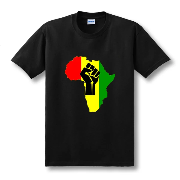 Новинка модная мужская футболка с логотипом AFRICA Power Rasta Reggae мужские хлопковые