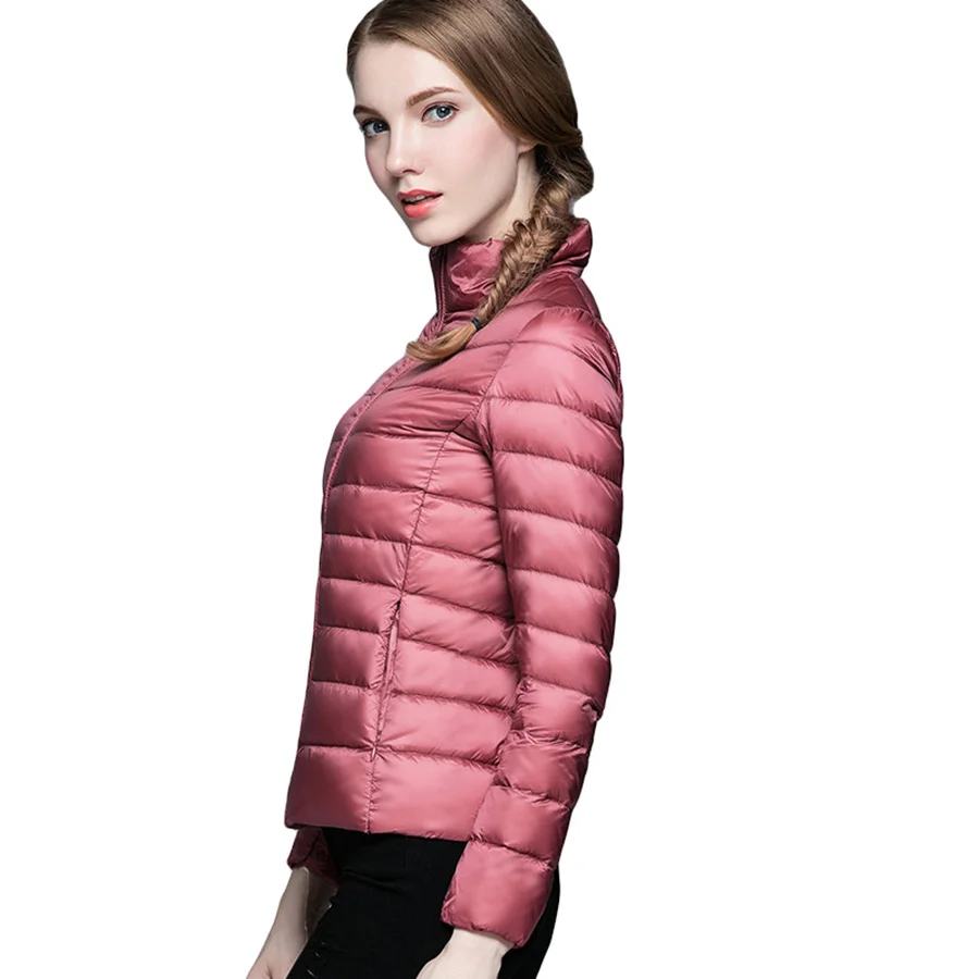 Pink 5XL 6XL размера плюс Повседневная брендовая белая куртка-пуховик на утином пуху, женское осенне-зимнее теплое пальто, Ультралегкая куртка-пуховик на утином пуху, ветрозащитная парка - Цвет: Pink