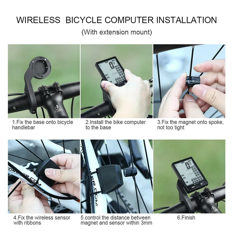 INBIKE 2,8 ''большой экран велосипедный компьютер беспроводной Велосипедный компьютер непромокаемый Спидометр Одометр велосипедный измеримый секундомер