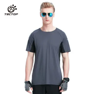 

Tectop outdoor men women Solid color short-sleeved Round neck T-shirt Breathable quick-drying camping hiking travel T-shirt