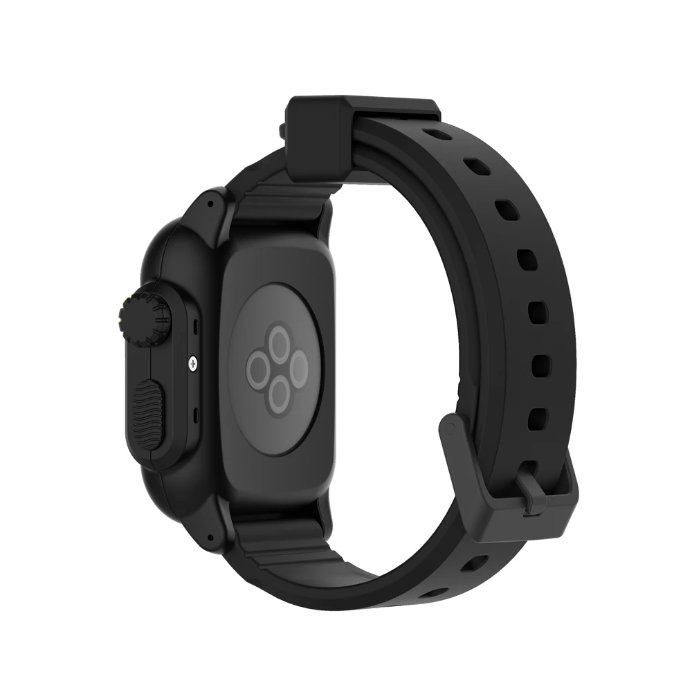 Водонепроницаемый ударопрочный чехол для Apple Watch series 3 2 Мягкая силиконовая лента для iwatch band 42 мм аксессуары - Цвет ремешка: black