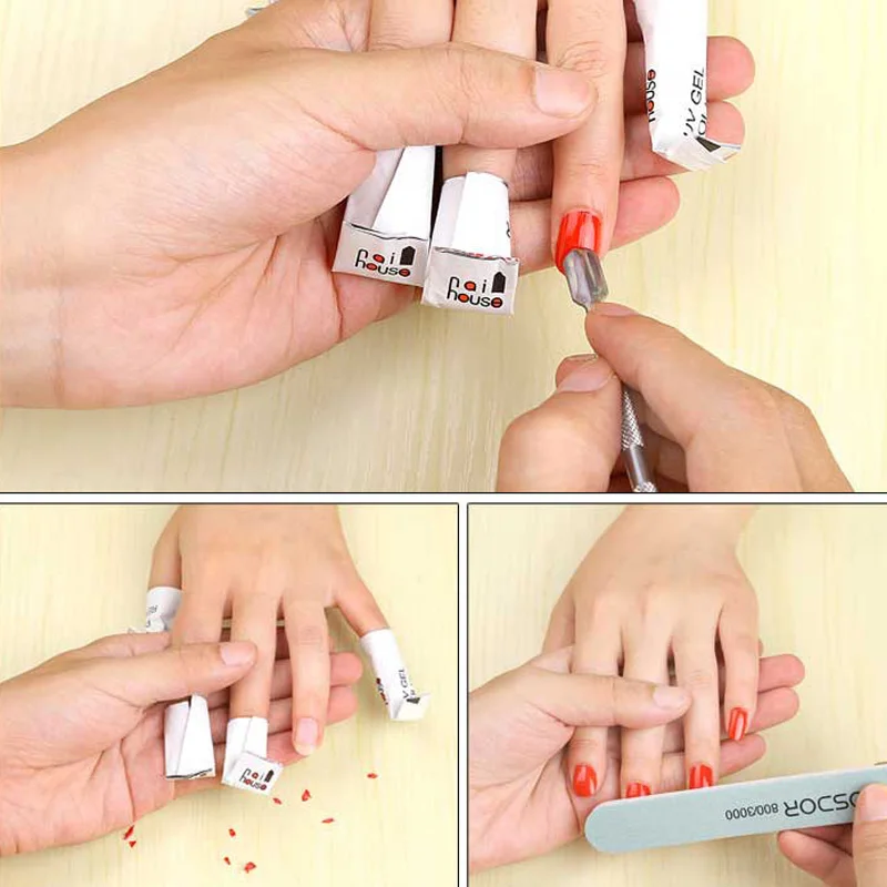 200 шт./упак. жидкость для снятия геля лак ногтей алюминиевые полоски гель лака