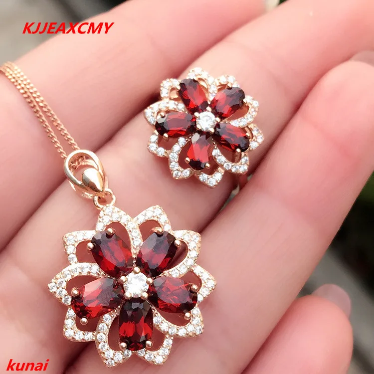 KJJEAXCMY boutique jewels серебро 925 пробы инкрустированный натуральным гранатом | Ювелирные наборы -32859559474