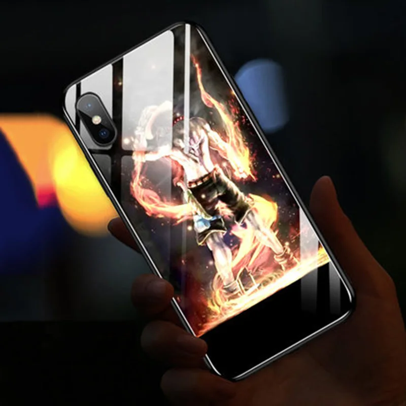 17 EKIND Серия Сердце чехол из закаленного стекла для телефона для iPhone X XS XSMAX светодиодный логотип Вспышка стеклянный чехол для iPhone защитный чехол для телефона - Цвет: 17