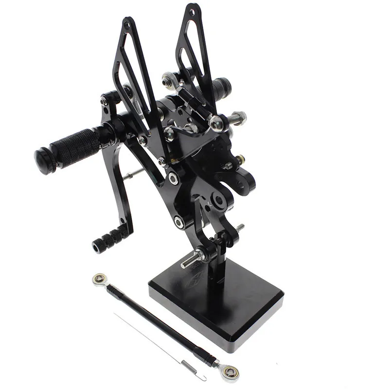 FX CNC Алюминий Регулируемые подножки для мотоцикла задний комплект ножная педаль для ног YAMAHA YZF R1 1998-2003 2002 2001 2000 99 - Цвет: Черный