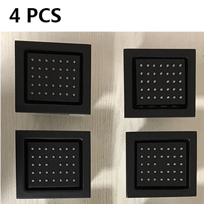 4PCS Скрытый настенный черный душ для тела из латуни массажные струи для тела черные дождевые спа-насадки для душа струйный кран 130*120 мм Новинка - Цвет: 4PCS
