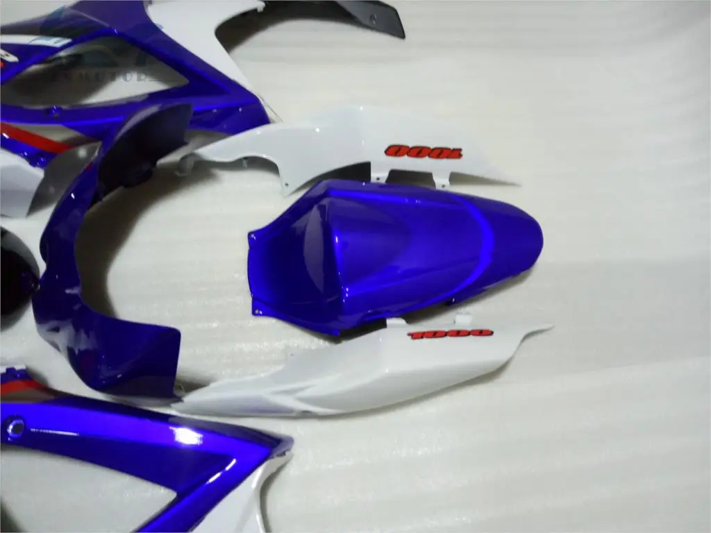 Бесплатный пользовательский обтекатель набор для Suzuki GSXR 1000 2007 2008 K7 K8 мотор улица обтекатели комплект 07 08 Белый Синий послепродажный