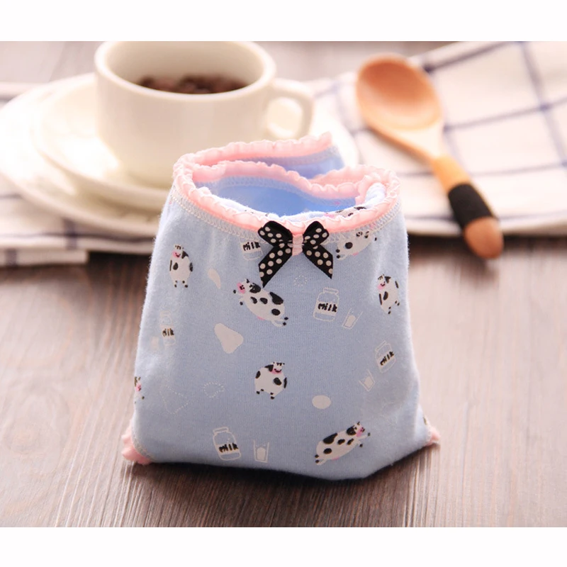 Новое поступление 4 шт./лот трусы для девочек нижнее белье из коровьей кожи