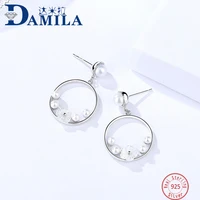 flowers 100 925 sterling silver earrings for women silver 925 jewelry stud earrings shell pearl stone earing for female girls