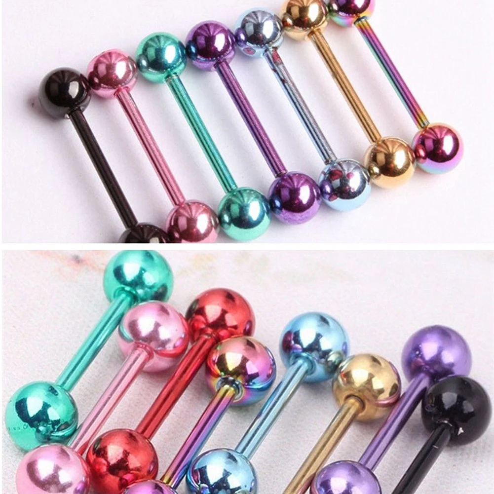 Кольцо для пирсинга языка из нержавеющей стали 7 шт. | Украшения и аксессуары