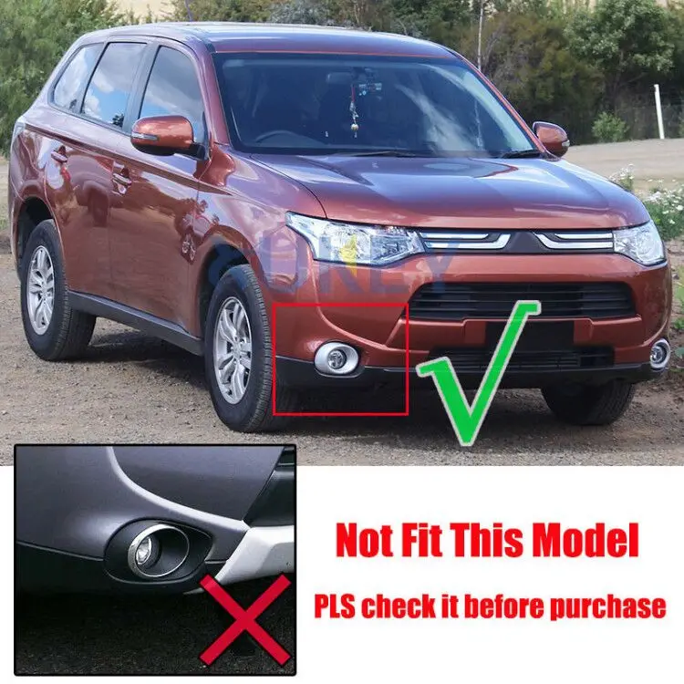 Для Mitsubishi Outlander 2013 2014 Chrome передняя крышка головки туман светильник тумана абажур