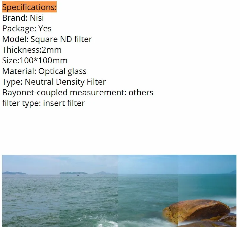 НИСИ 100x100 мм Nano IR MC ND1000 ND64 ND8 фильтр для камеры, ND 0,9 1,8 3,0 стекло 4x4 квадратный 3 6 10 стоп фильтр нейтральной плотности