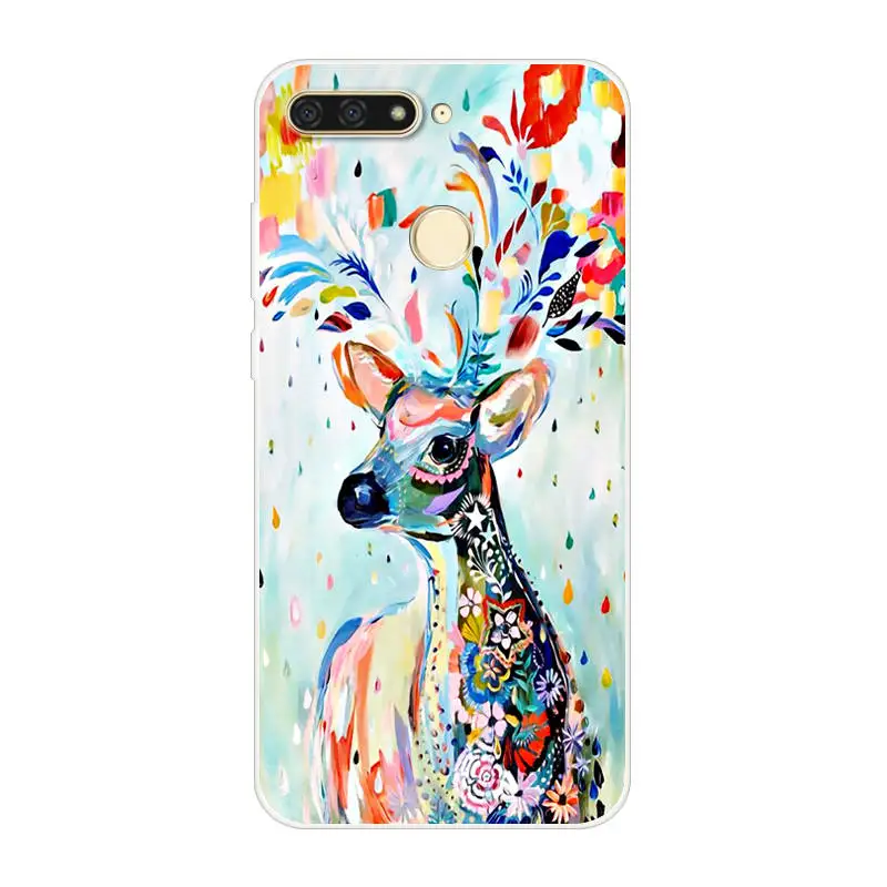 Чехол для Huawei Y6 Prime 2018 мягкая задняя крышка из ТПУ чехол телефона искусственная