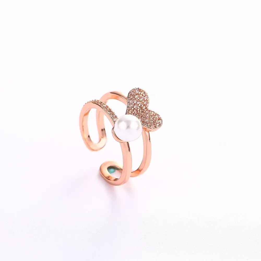 Bague Ringen,, модные 925 пробы серебряные кольца, двухслойные циркониевые жемчужные кольца для любви, обручальные ювелирные изделия для женщин