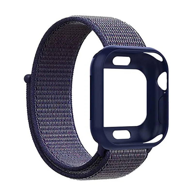 Нейлоновый спортивный ремешок для Apple Watch 4/5 ремешок 40 мм 44 мм с защитным чехлом браслет для iWatch Apple Watch 42 мм 38 мм