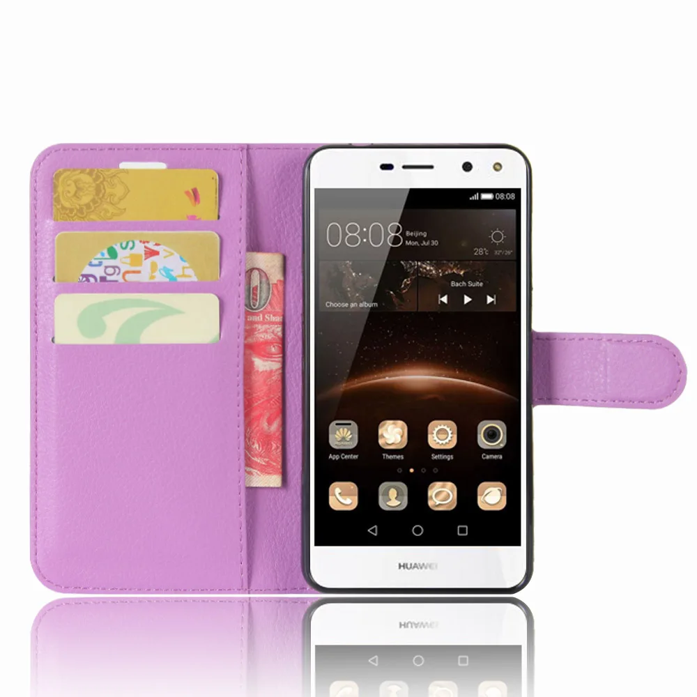 gligle Smart Leather Wallet Case for Huawei Y5 2017 Protective Cover Shell | Мобильные телефоны и аксессуары