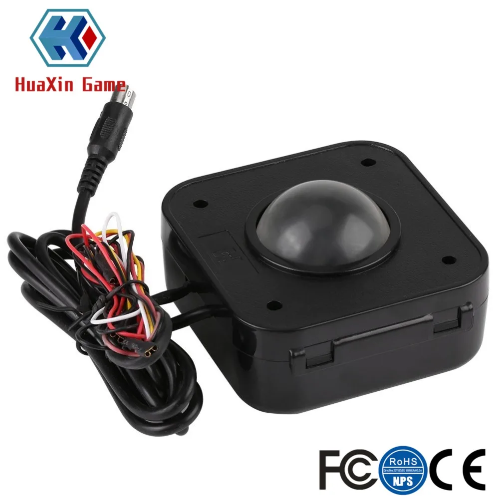 Illuminated 4.5cm Round LED Trackball Mouse PS/2 PCB Connector For Arcade