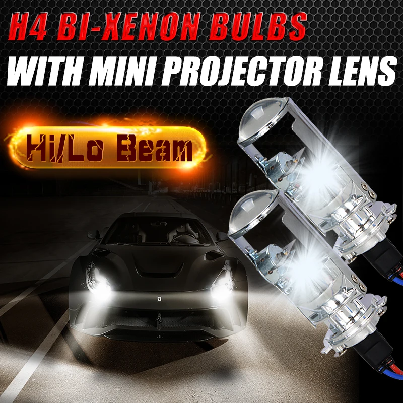 35 Вт HID лампы H4 ксенон Len LHD RHD Hi/короче спереди и длиннее сзади) луч лампа для фары