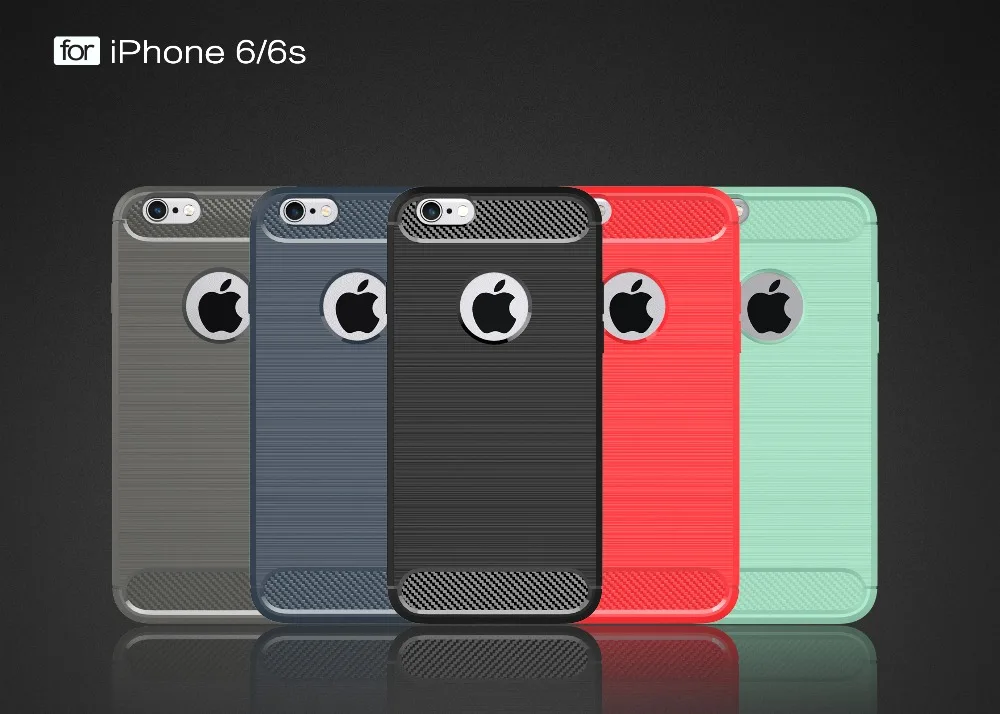 XBON Ultra thin TPU Siliconen Case for iPhone 6 6s shock proof Carbon Fiber cover case voor plus |