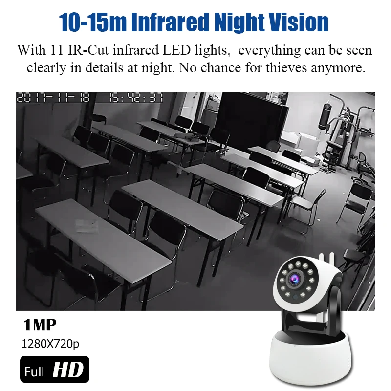 Беспроводной мини видеонаблюдения IP Камера HD 720 P WiFi дома безопасности Wi Fi 360 PTZ Yoosee