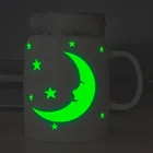 Светящиеся наклейки с Луной и звездами на переключатель, украшение для детской комнаты, гостиной, спальни, домашние наклейки, светящиеся в темноте наклейки на стену