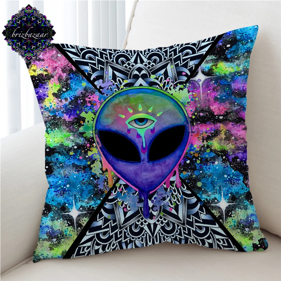 Наволочка для подушки Trippy Alien от Brizbazaar наволочка акварельной Третий глаз