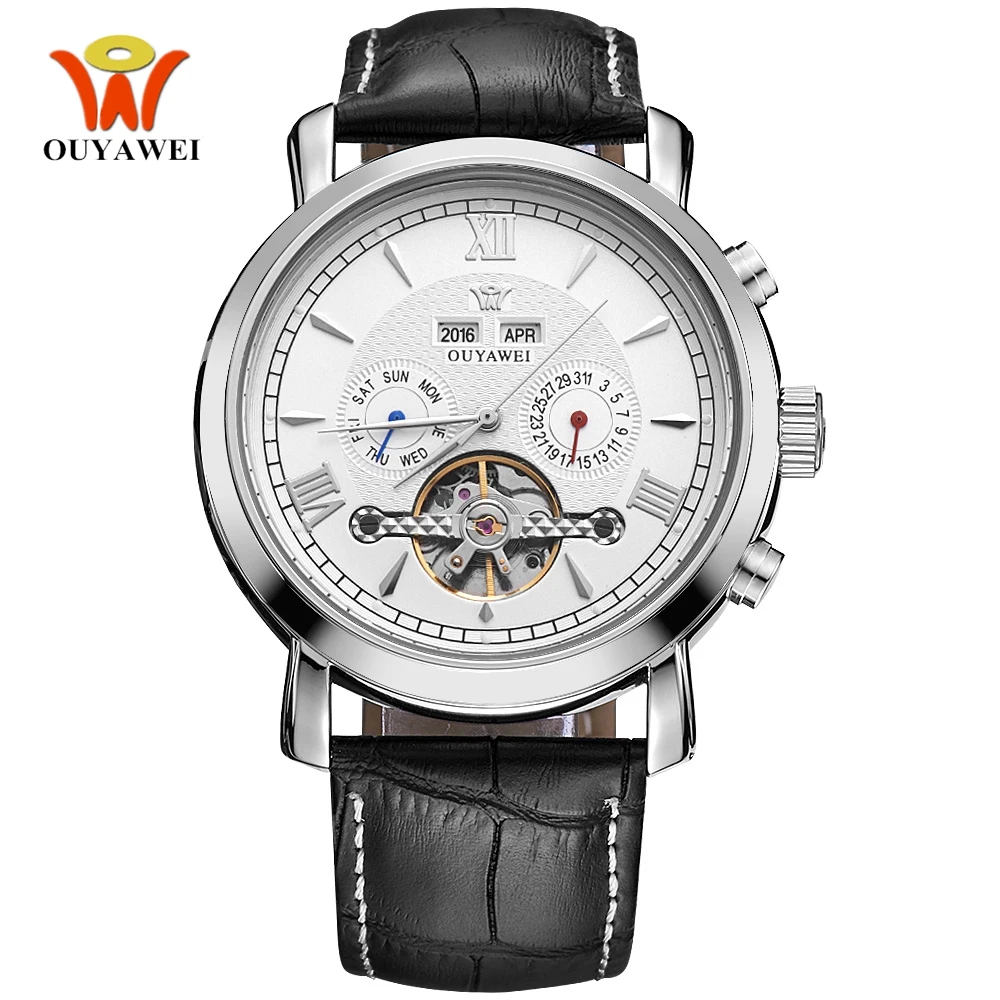 

Лидирующий бренд Orologio Uomo OYW модные автоматические механические часы мужские наручные часы Аналоговые часы мужские кожаные часы Relogios