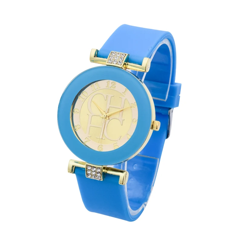 

reloj hombre 2020 Hot sale Fashion Black CHHC Women Quartz Watches Crystal Silicone Watches Relogio Feminino men's Wrist Watch