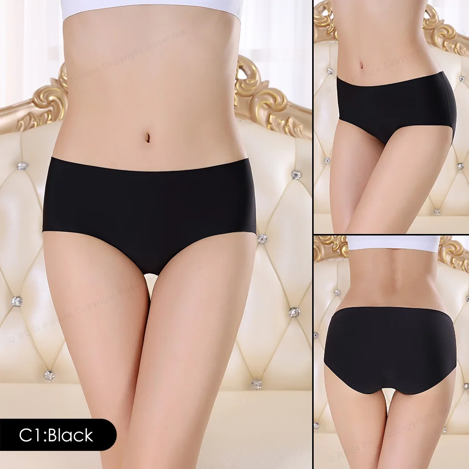 Ультра тонкие Бесшовные Трусики Женщины Sexy Ice Silk Нижнее Белье Трусы Женские