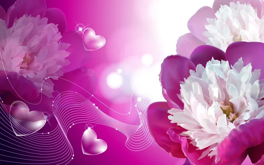 

New Custom 3D Beautiful curtain size for window purple 3d flower curtains decorative home decor