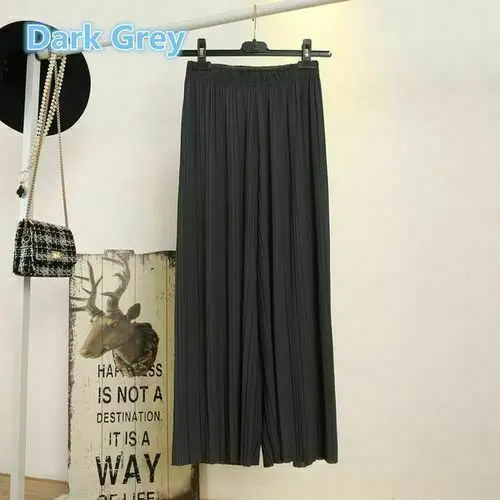 Женские плиссированные шифоновые брюки с высокой талией свободные длинные