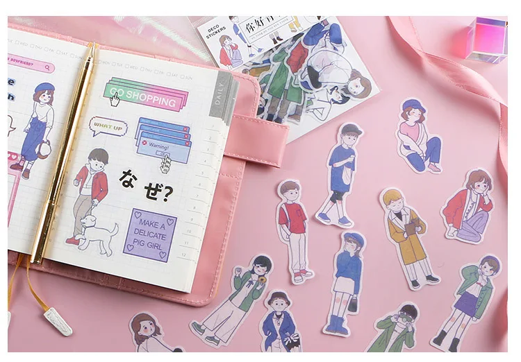 Красочные бумажные стикеры s простые украшения дневник DIY Kawaii Канцелярские Стикеры s милый ручной работы клей Япония Скрапбукинг Стикеры