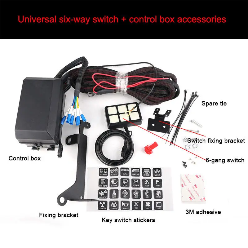 6 комплектов светодиодный сенсорный экран переключатель панель тонкий+ блок управления+ проводка автомобиля грузовик морской кемпер