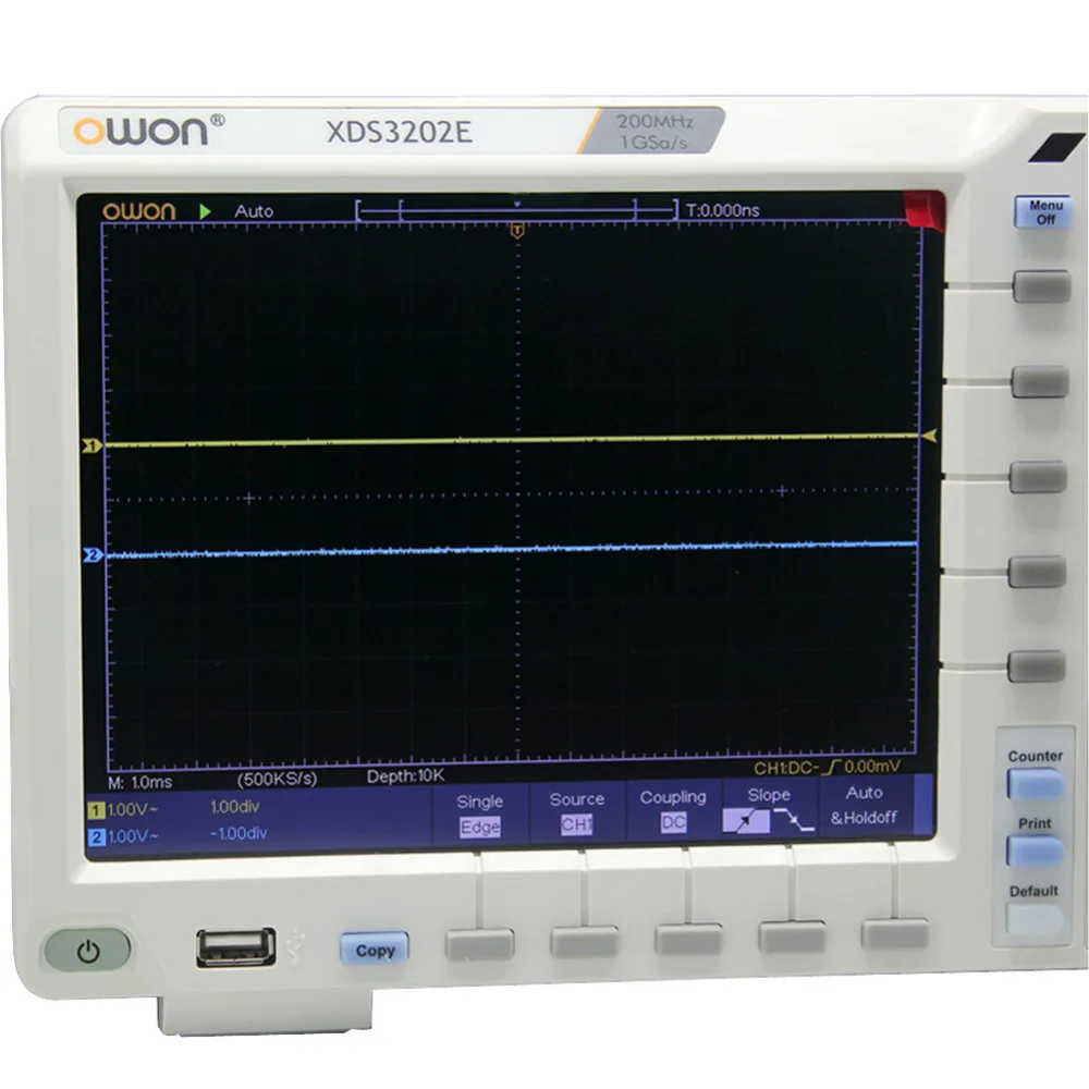 OWON XDS3202E осциллограф 200Mhz1G 2chs8 биты ADC40M длина записи комплект для декодирования 75000