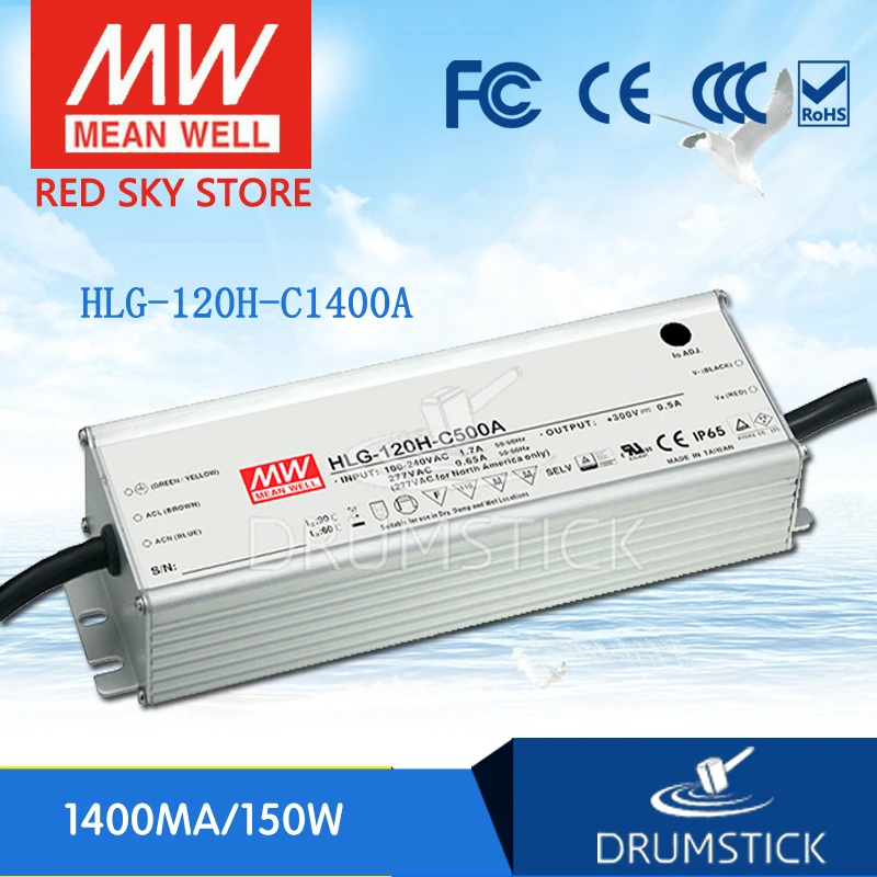 Meanwell HLG-120H-C1400A 54 V ~ 108 1400mA meanwell HLG-120H-C 151 2 W Светодиодный драйвер питания Тип |