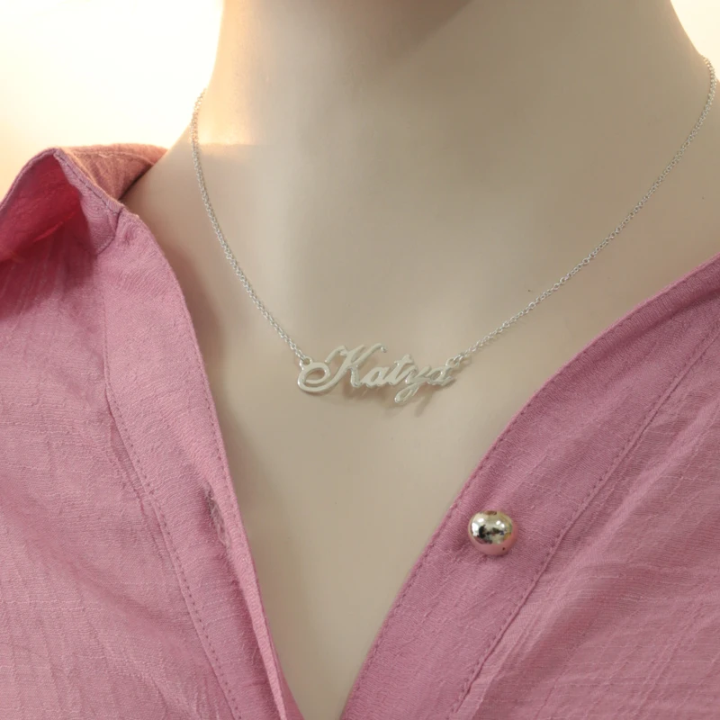 Personalized Nameplate Silver Necklace 925 Solid Women Jewelry customized Engraved Letter Christmas Gift | Украшения и аксессуары