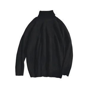 Мужской Однотонный свитер Rlyaeiz, сезон осень-зима 2018, Повседневный пуловер с высоким воротником, вязаная одежда, мужские свободные вязаные свитера, мужской свитер