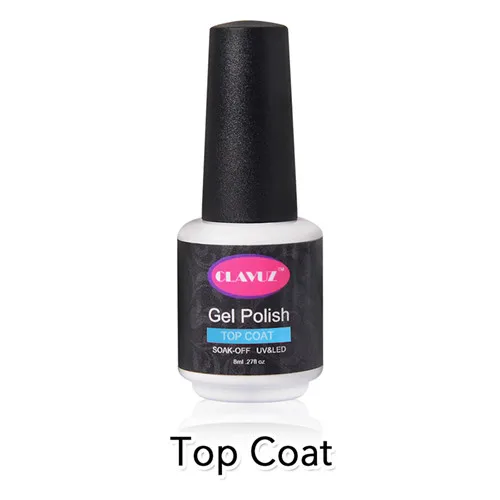 Top Coat CLAVUZ 8 мл УФ-гель для ногтей золотой блеск лак для ногтей маникюр Чистый Цвет Гель-лак для ногтей - Цвет: Top Coat