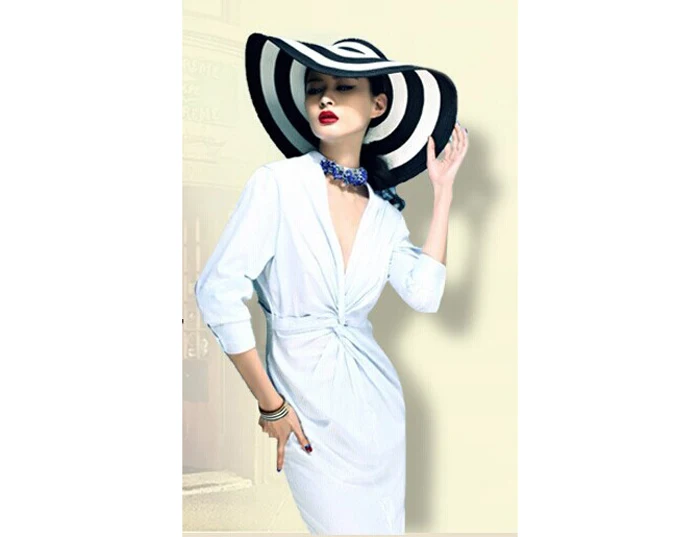 2018 новая Брендовая женская соломенная шляпа Панама для защиты от солнца черная