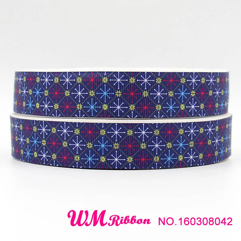 160308042 Q& N ленты 7/8 дюймов 22 мм Джинсовые Печатные grosgrain ленты тесьма 50 ярдов/рулон для волос галстук - Цвет: 160308042