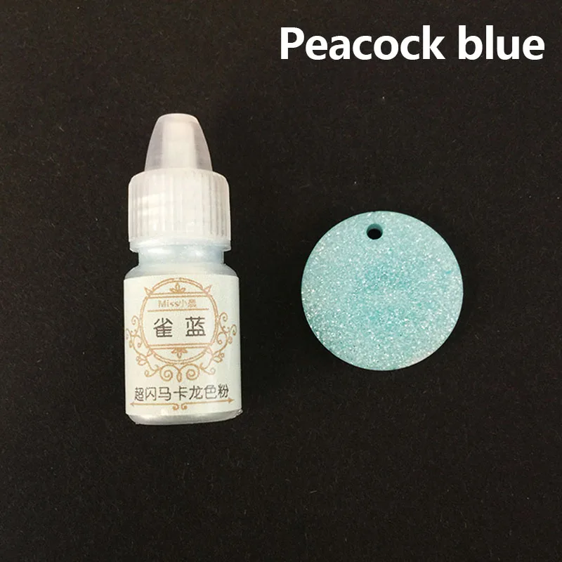 Peacock blue 1 шт. УФ смолы клей Пигмент Цвет порошок украшения прочный DIY ремесла Лучшая цена - Цвет: Peacock blue