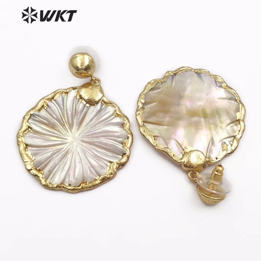 WKT WT E482 классические горячие продажи белые серьги в виде ракушек свежий
